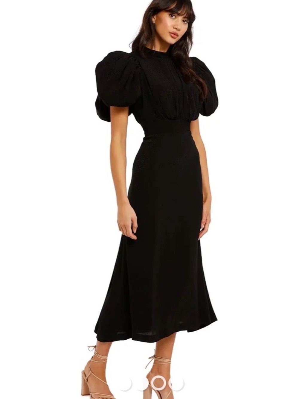 Rotate birger christensen dawn high neck puff sleeve dress